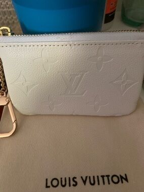 Monogram pouch purse/bag charm keychain